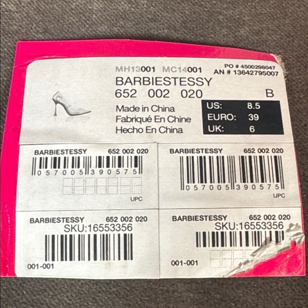 Barbie x ALDO Barbiestessy Collection Pink Translucent Pointed Toe Pumps 8.5 NEW - Picture 10 of 11